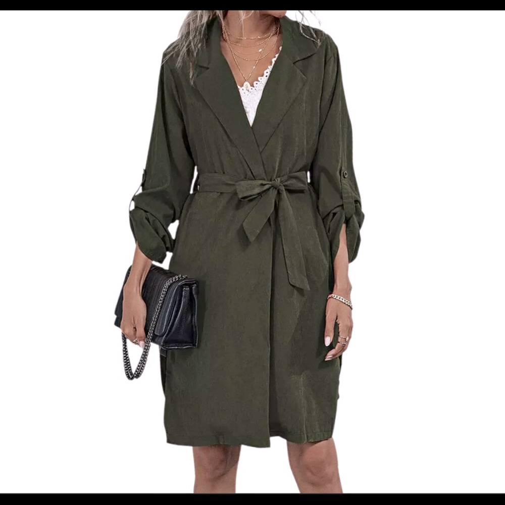 Waist Tie Jacket Trench Coat